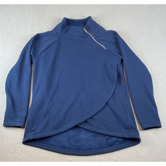 Athleta Cozy Karma Asym Womens Sz L Pullover Blue - Picture 1 of 11
